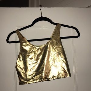 Silence+Noise Gold Crop Top